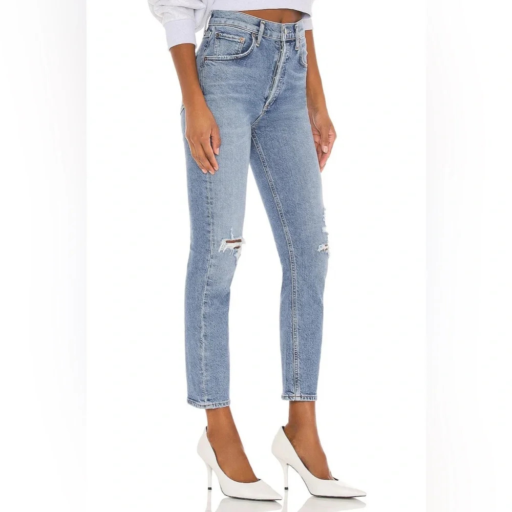 AGOLDE Riley High Rise Straight Crop in Whiplash Size 25